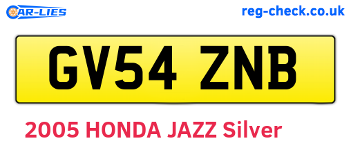 GV54ZNB are the vehicle registration plates.