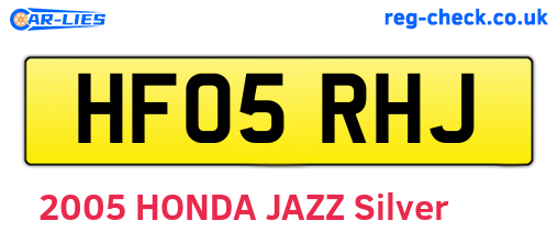HF05RHJ are the vehicle registration plates.