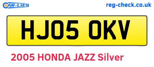 HJ05OKV are the vehicle registration plates.