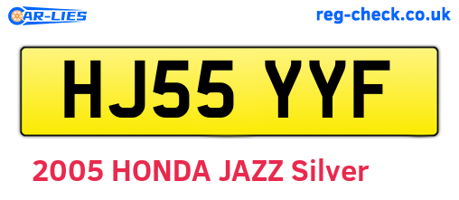 HJ55YYF are the vehicle registration plates.