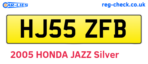 HJ55ZFB are the vehicle registration plates.