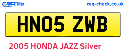 HN05ZWB are the vehicle registration plates.