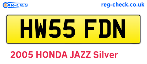HW55FDN are the vehicle registration plates.
