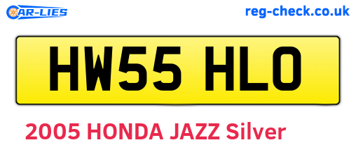 HW55HLO are the vehicle registration plates.