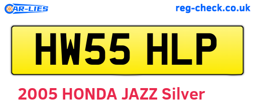 HW55HLP are the vehicle registration plates.