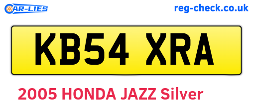 KB54XRA are the vehicle registration plates.