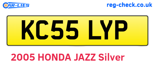 KC55LYP are the vehicle registration plates.