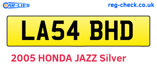 LA54BHD are the vehicle registration plates.