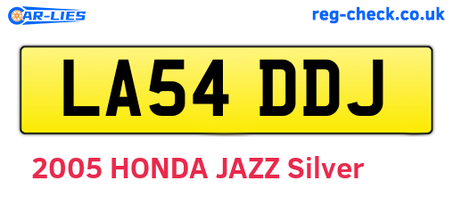 LA54DDJ are the vehicle registration plates.