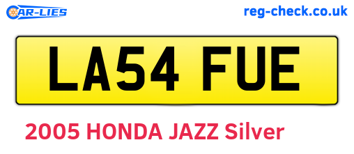 LA54FUE are the vehicle registration plates.