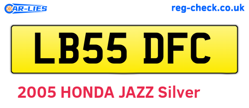 LB55DFC are the vehicle registration plates.