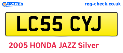 LC55CYJ are the vehicle registration plates.