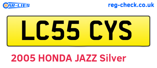 LC55CYS are the vehicle registration plates.