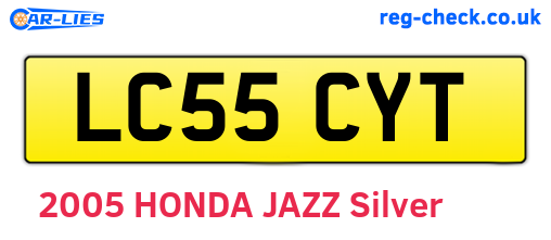 LC55CYT are the vehicle registration plates.