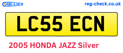 LC55ECN are the vehicle registration plates.