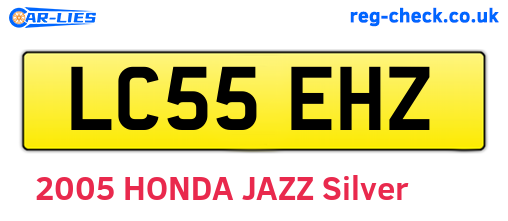 LC55EHZ are the vehicle registration plates.