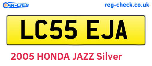 LC55EJA are the vehicle registration plates.