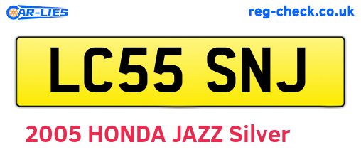 LC55SNJ are the vehicle registration plates.