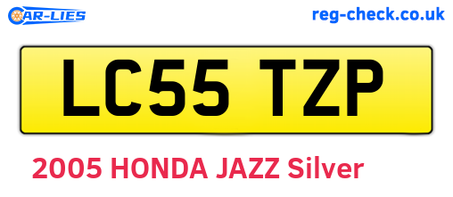LC55TZP are the vehicle registration plates.