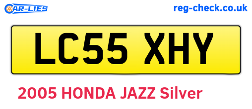 LC55XHY are the vehicle registration plates.