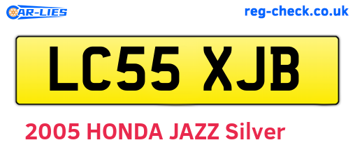 LC55XJB are the vehicle registration plates.