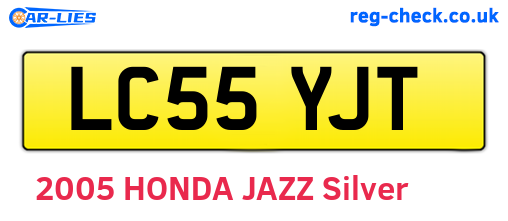 LC55YJT are the vehicle registration plates.