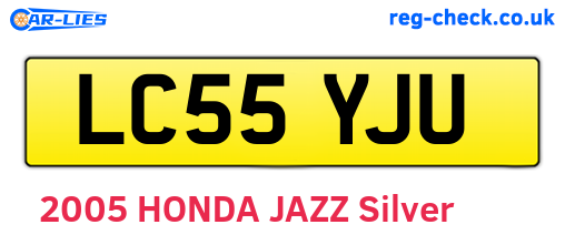 LC55YJU are the vehicle registration plates.
