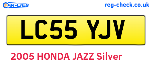 LC55YJV are the vehicle registration plates.
