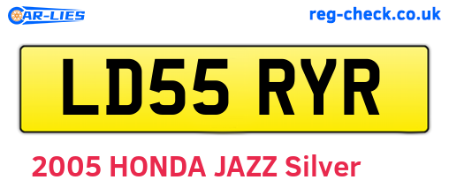 LD55RYR are the vehicle registration plates.