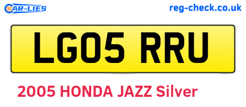 LG05RRU are the vehicle registration plates.