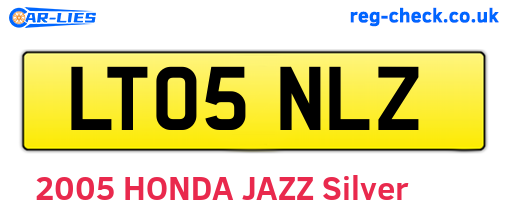 LT05NLZ are the vehicle registration plates.