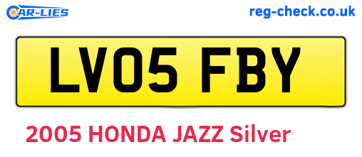 LV05FBY are the vehicle registration plates.