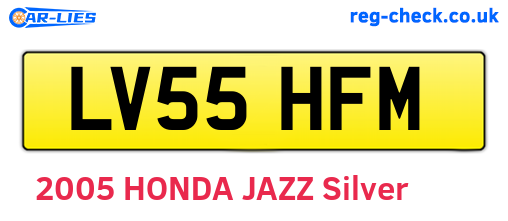 LV55HFM are the vehicle registration plates.
