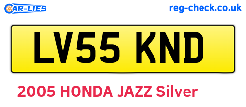 LV55KND are the vehicle registration plates.