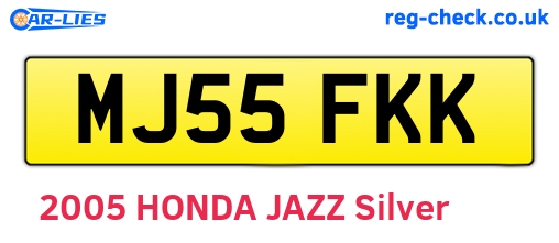 MJ55FKK are the vehicle registration plates.