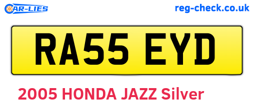 RA55EYD are the vehicle registration plates.