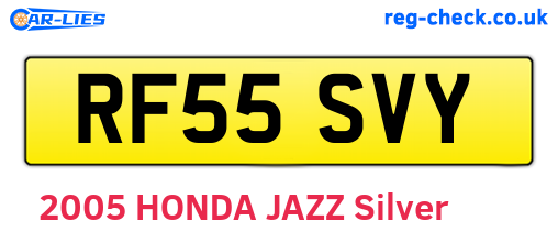 RF55SVY are the vehicle registration plates.
