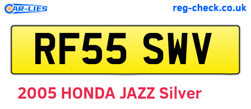 RF55SWV are the vehicle registration plates.