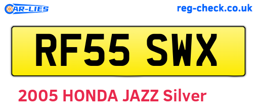 RF55SWX are the vehicle registration plates.