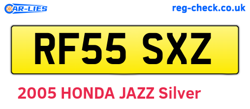 RF55SXZ are the vehicle registration plates.