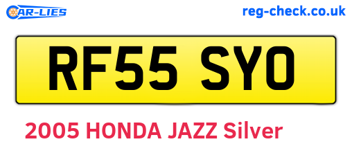 RF55SYO are the vehicle registration plates.