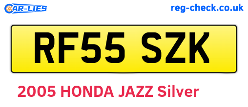 RF55SZK are the vehicle registration plates.
