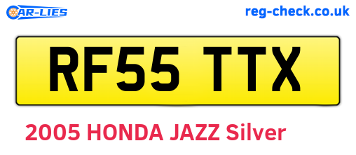 RF55TTX are the vehicle registration plates.