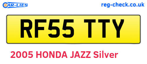 RF55TTY are the vehicle registration plates.