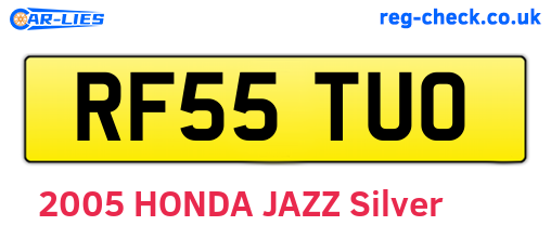 RF55TUO are the vehicle registration plates.