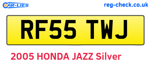 RF55TWJ are the vehicle registration plates.