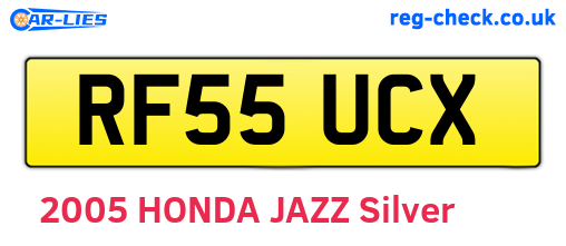 RF55UCX are the vehicle registration plates.