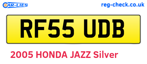 RF55UDB are the vehicle registration plates.
