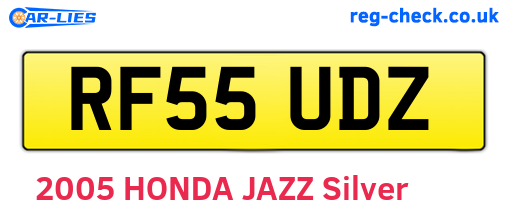 RF55UDZ are the vehicle registration plates.