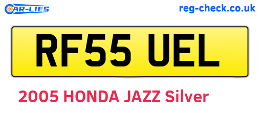 RF55UEL are the vehicle registration plates.